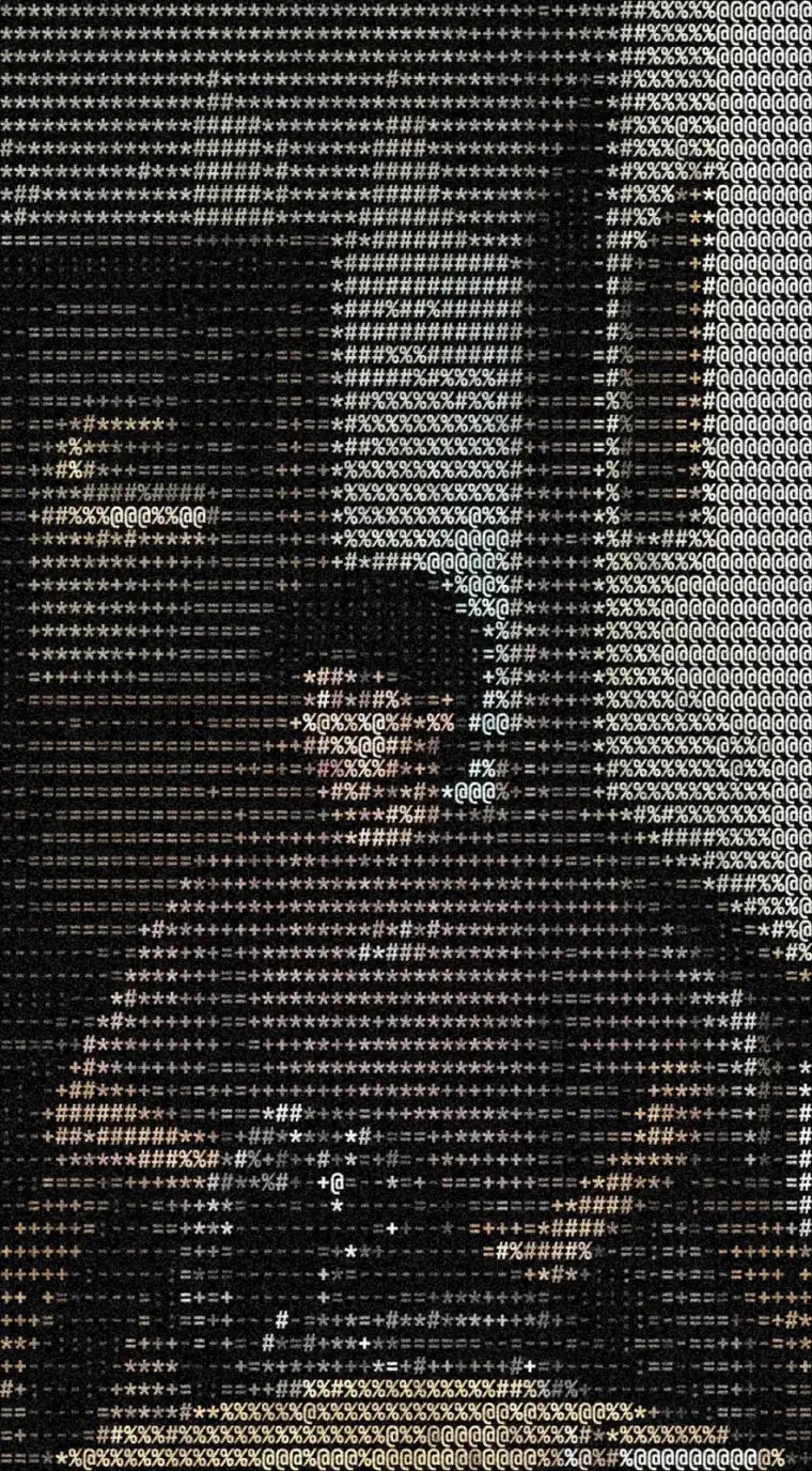 ASCII rendering of the photo