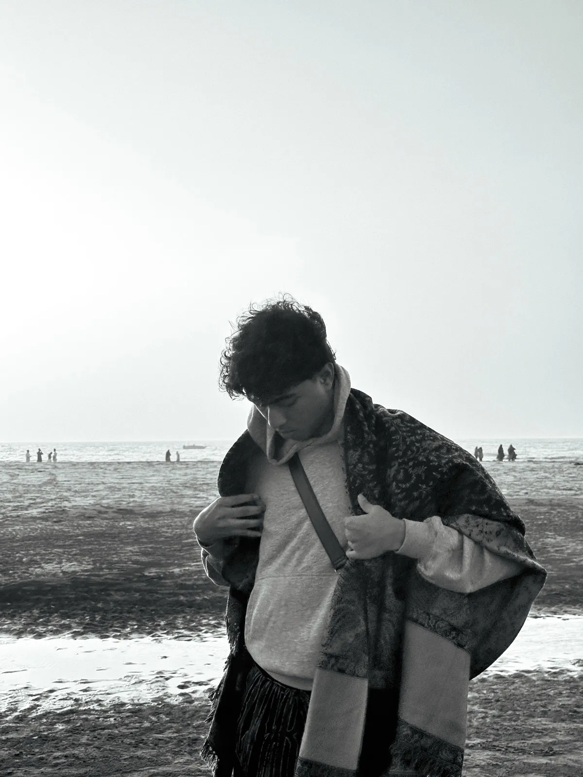 Draped shawl on the beach