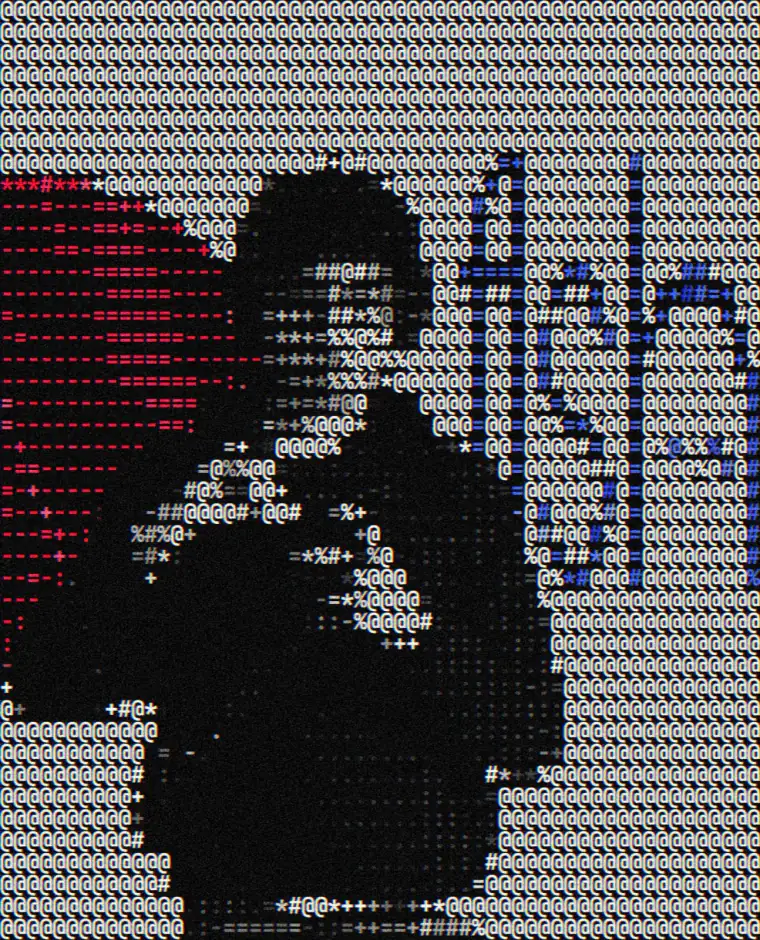 ASCII rendering of the photo